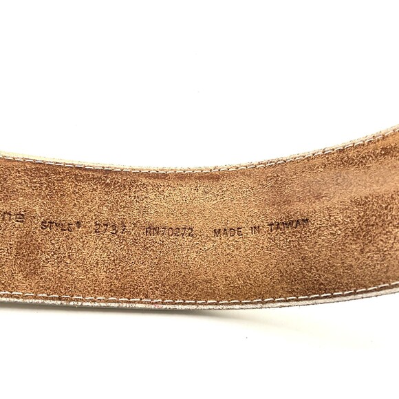 Vtg 1988 LIZ CLAIBORNE Women's S Wide Belt White Leather Brass Buckle Braided - Picture 9 of 9